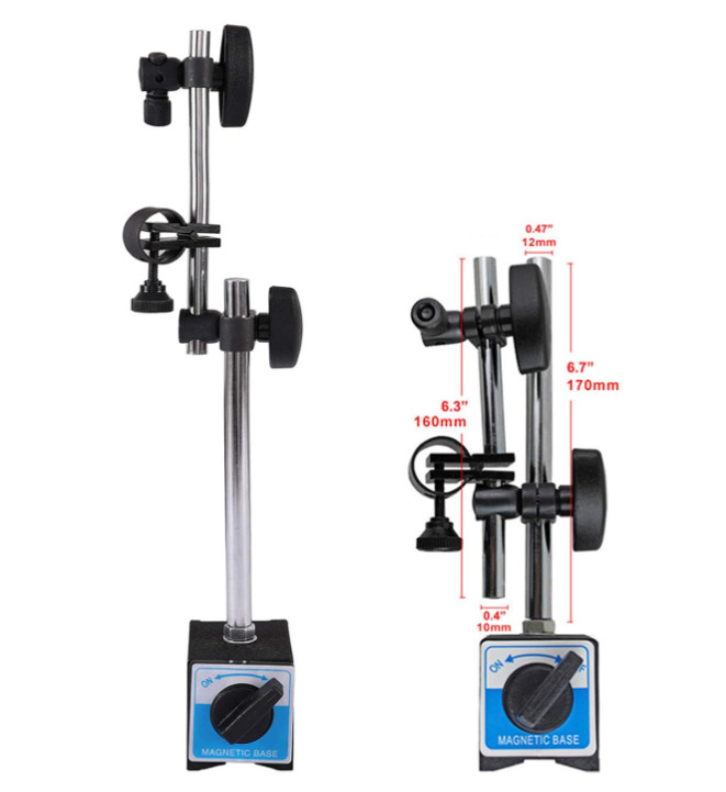 Indicador de carátula 0-1" con base magnética y brazo ajustable preciso, Nuevo