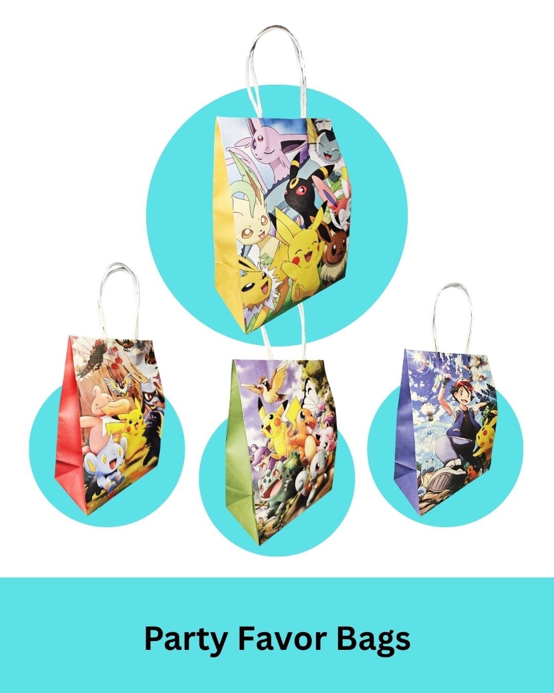 20 Pcs Pokemon Party Gift Bags, Birthday Party Bags, Goodie Bags
