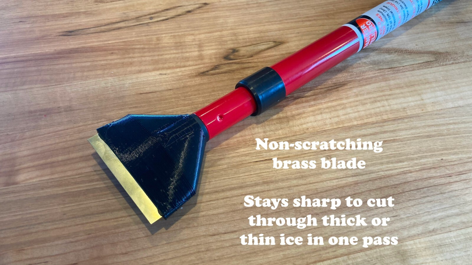 Extendable Car Windshield Ice Snow Scraper, Super Long, Brass Metal Blade, Brush