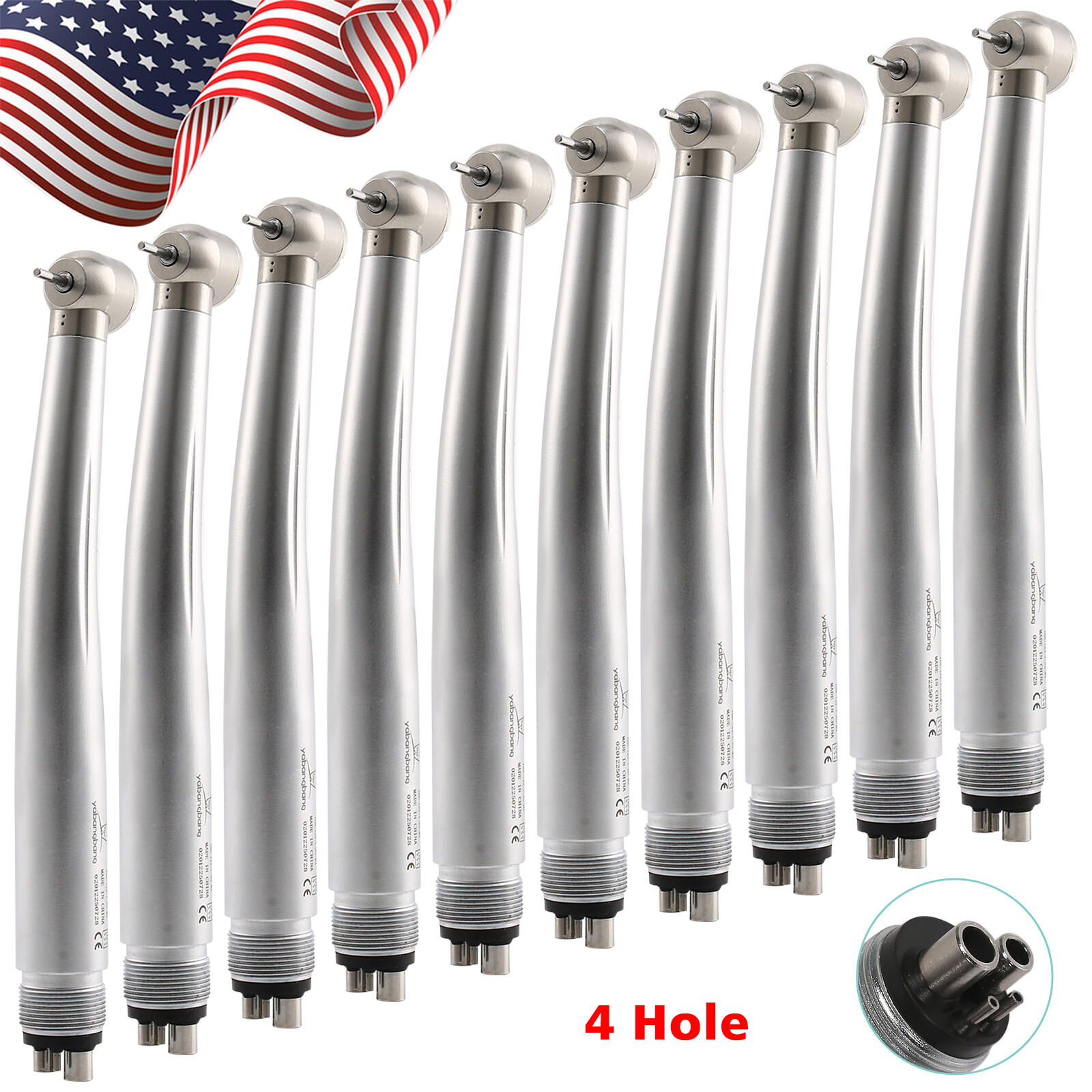 10* NSK PANA MAX Style Dental High Speed Air Turbine Handpiece Push Button 4Hole