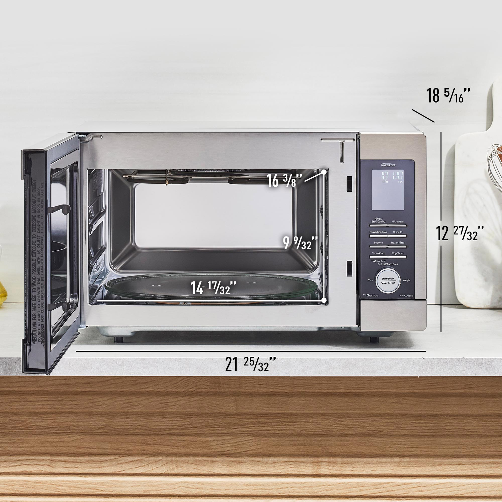 Panasonic 1.3 cu. ft. 4-in-1 Countertop Microwave Airfry, Broil, Bake, Multioven