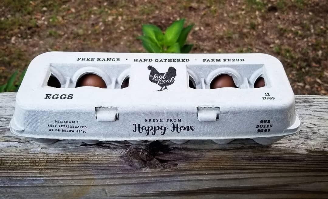 Henlay Laid Local Egg Cartons - Adorable Printed Vintage Design - 25, 90, or 250