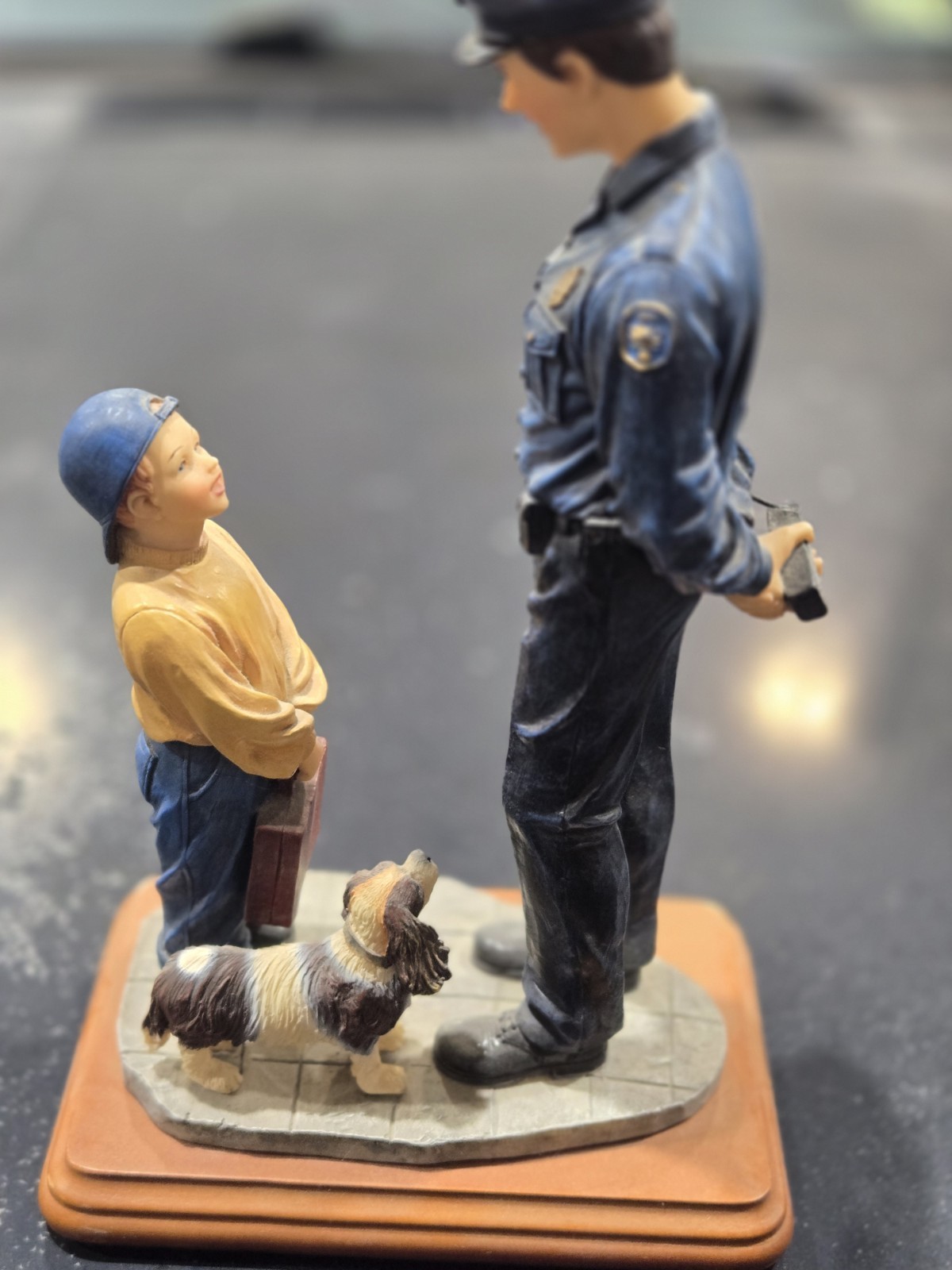 Blue Hats Of Bravery I Want To Be Like You Police Officer Figurine With Child