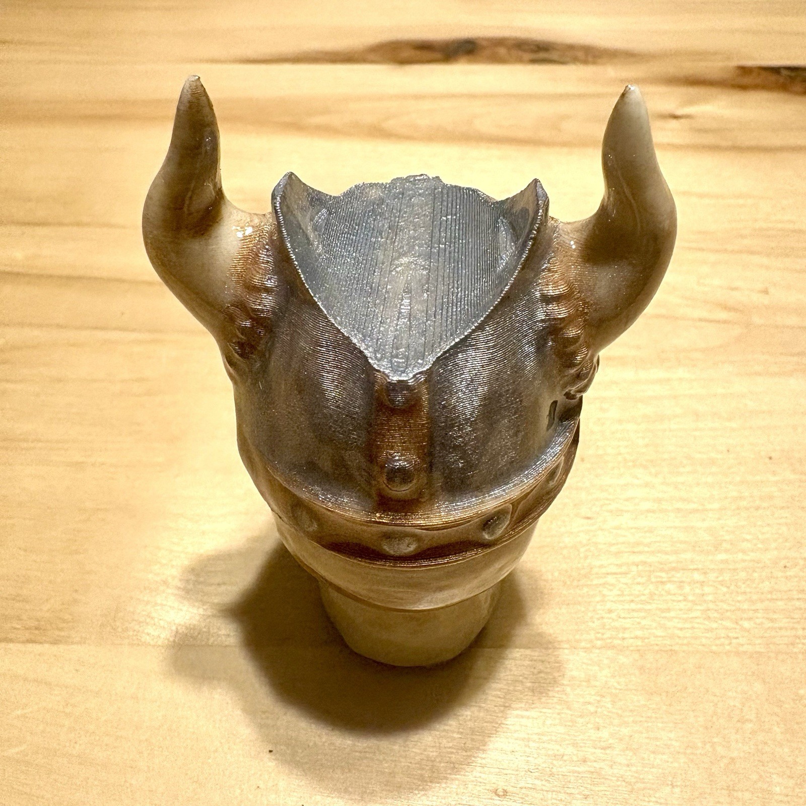 Cigar Rest Stand Holder Viking Skull With Helmet Hand Painted