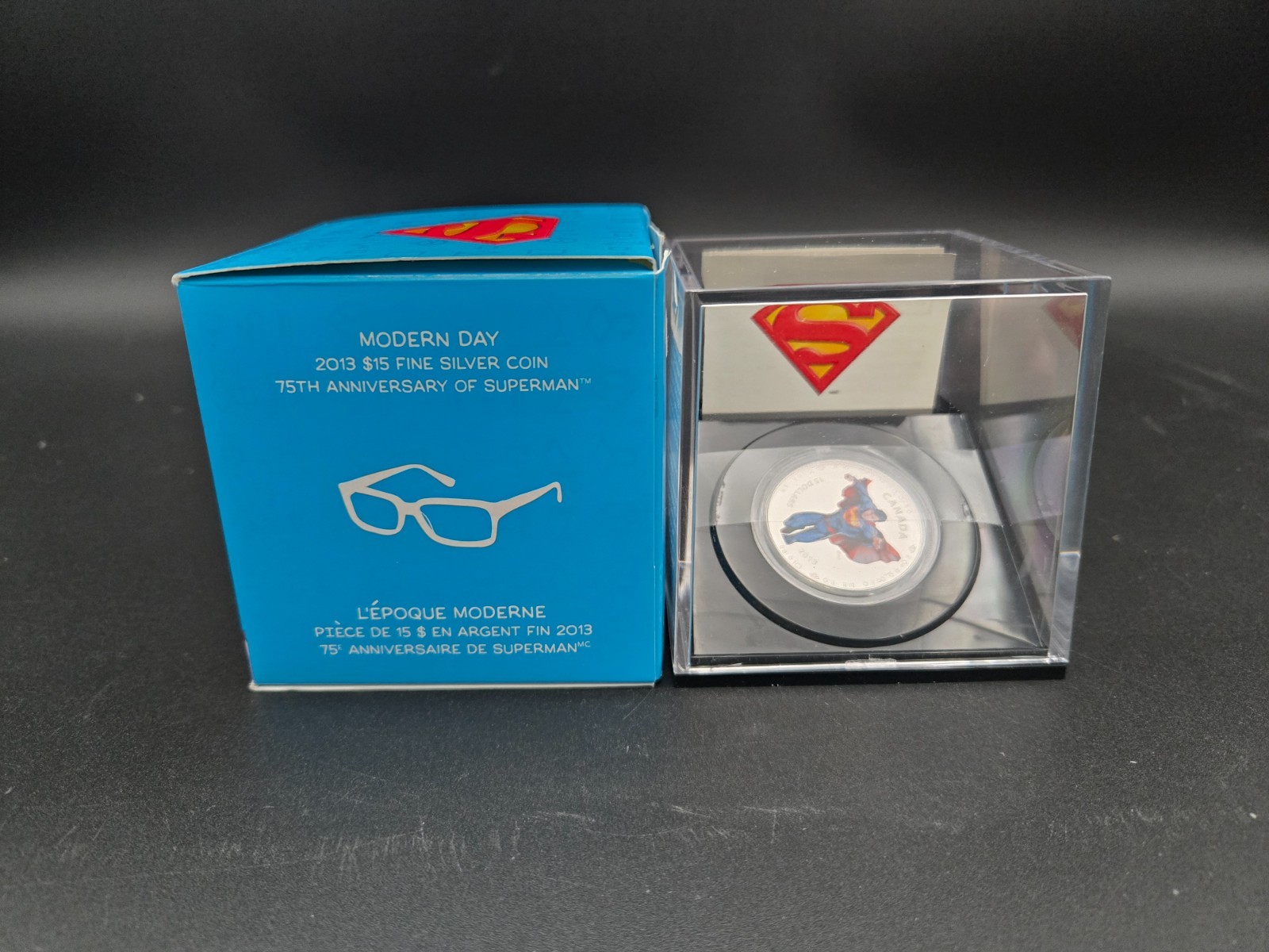 2013 Canada $15 1/2oz Fine Silver Coin Modern Day Superman 75th Anniv RARE