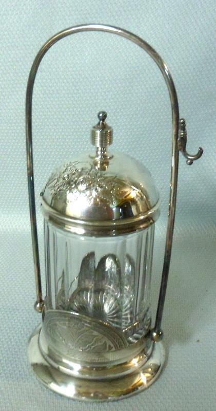 Victorian Era Meriden Silverplate Pickle Castor Jar