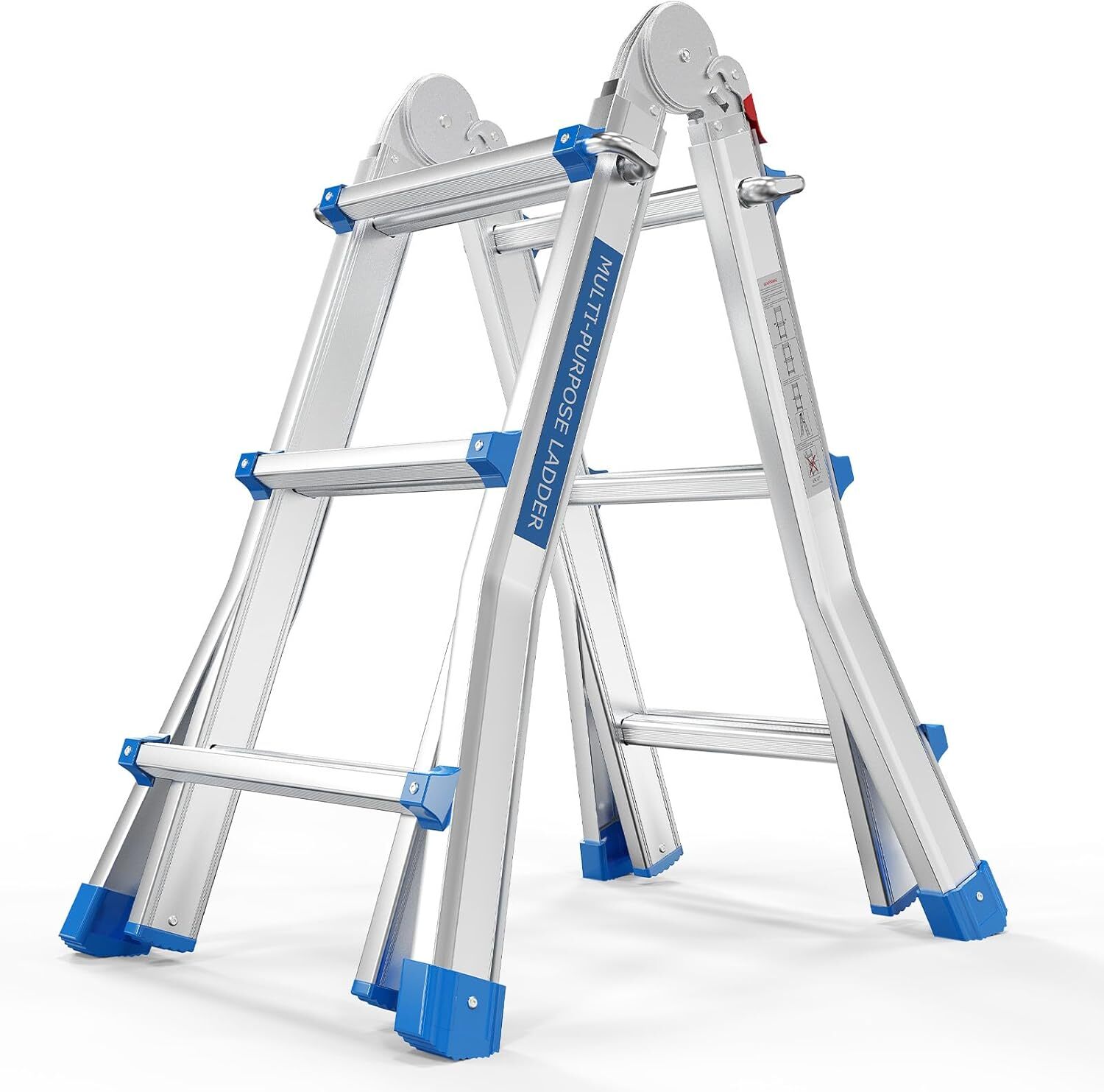 A Frame 3 Step Ladder Telescoping Ladder, 13 ft Reach Height Muti Position