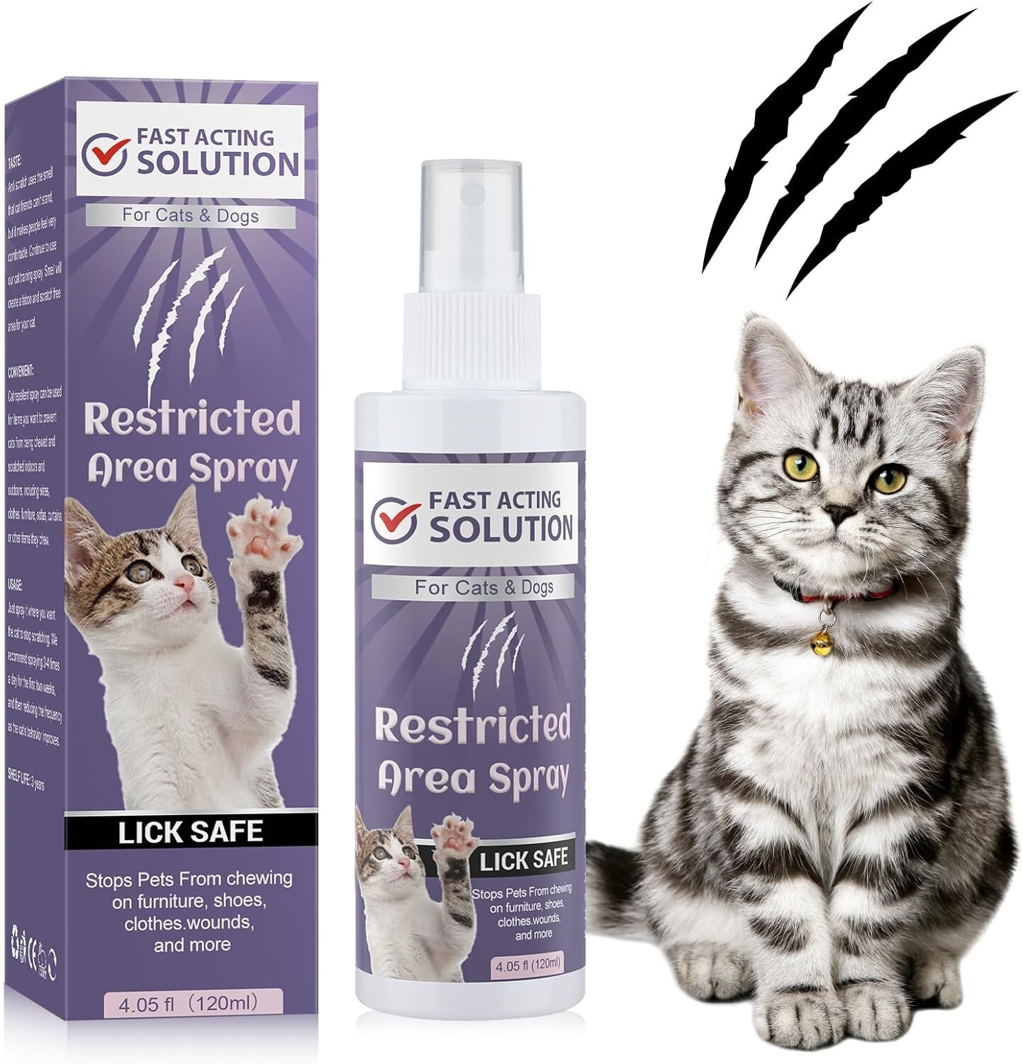 Cat Deterrent Spray Indoor, 120ML Stops Chewing and Licking of Furniture,Bandage