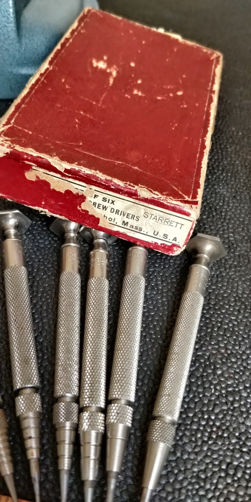 FULL SET Vintage The L.S. Starrett Co. S555-6 Jewelers6 Piece Screwdriver Set