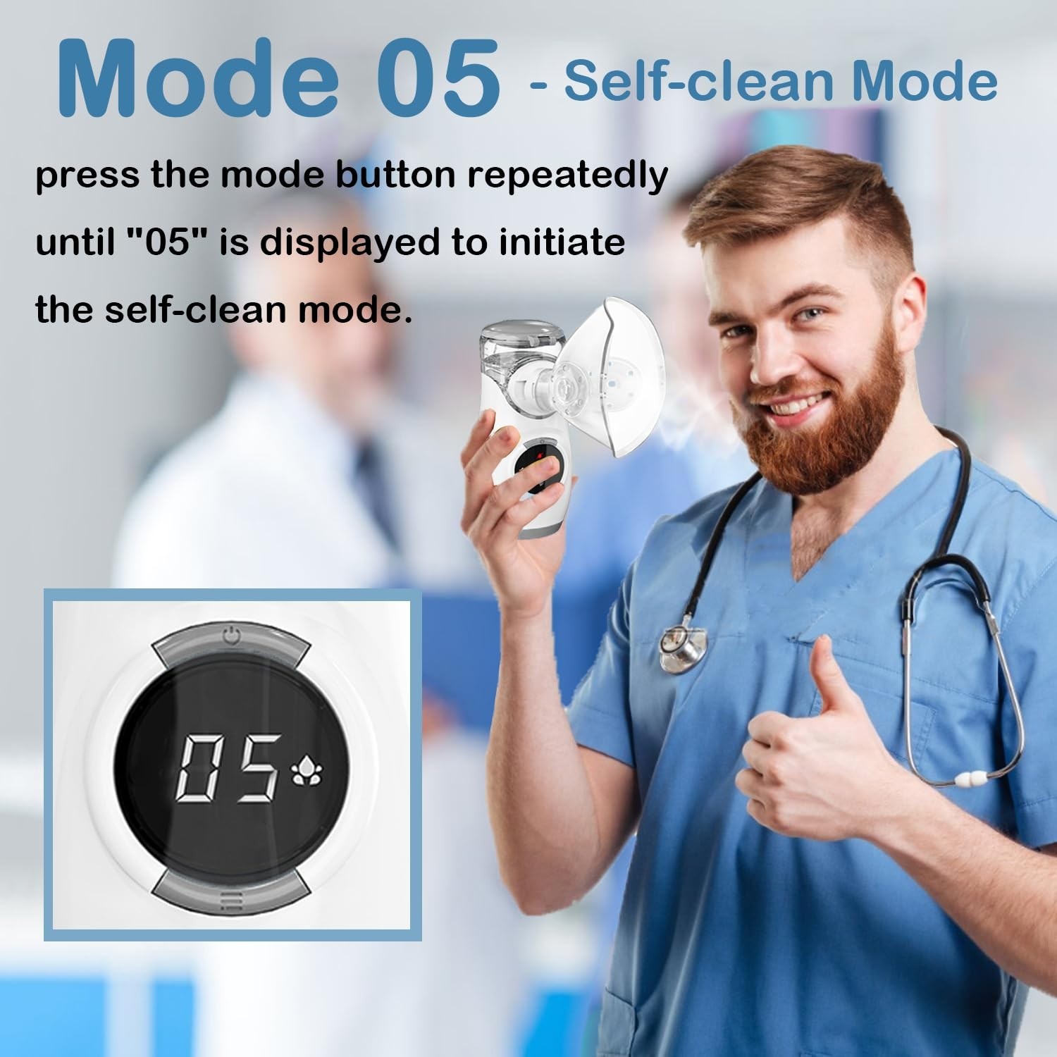 Portable Nbulisation Auto-Cleaning LED Display 3 Modes *BRAND NEW*