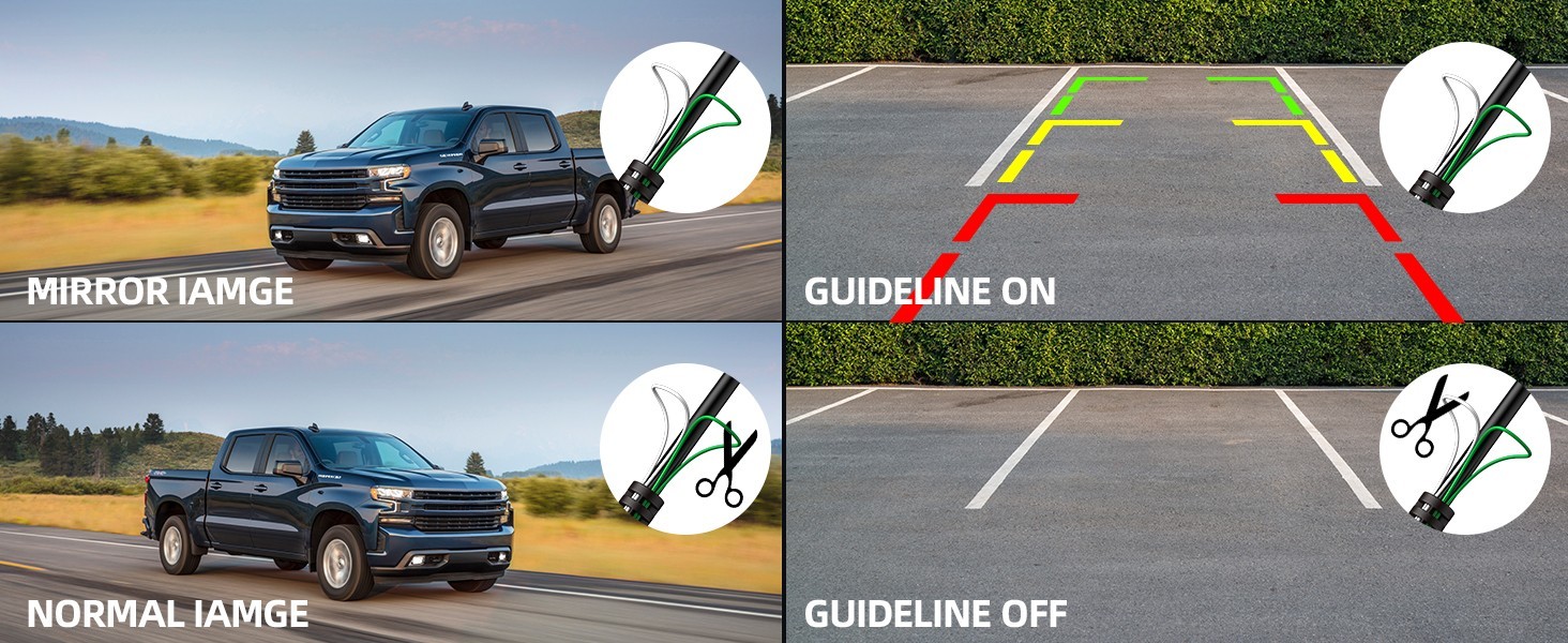 ERT01 HD Backup Camera,Universal Rear View License Plate 149°Night Vision IP69K