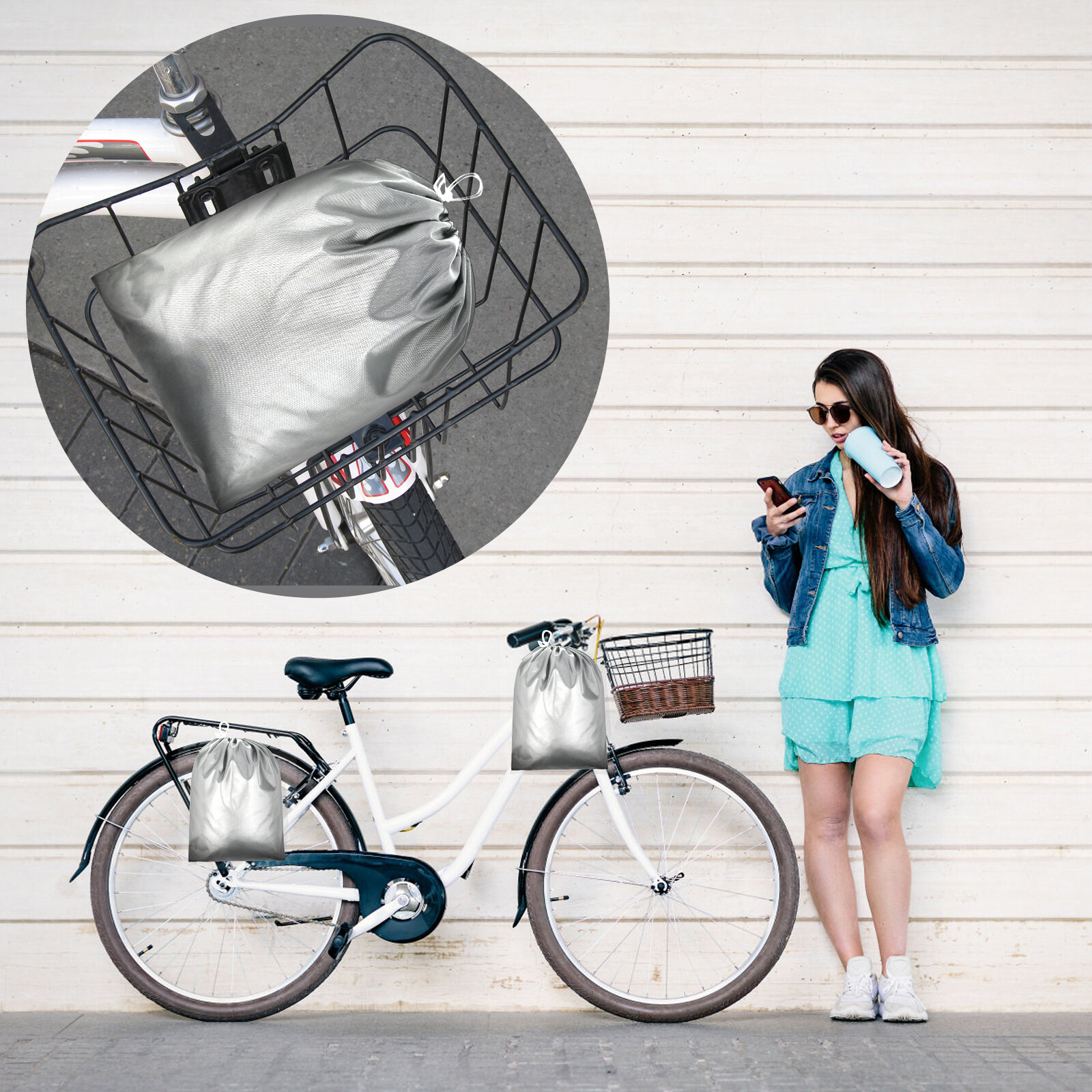 MOONCOOL Adult Tricycle Cover Trike Bike Cover Outdoor Storage Waterproof Dust