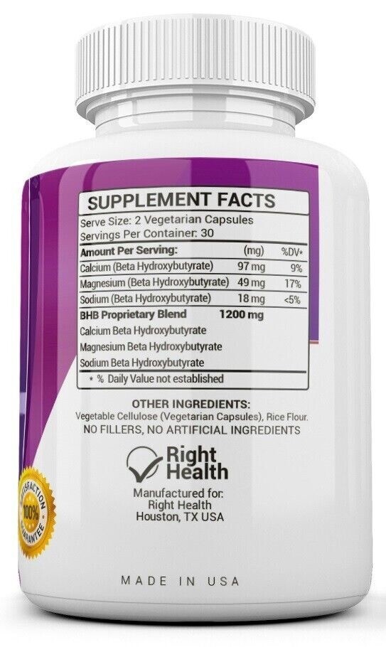 3 X KETO BHB 1200mg PURE Ketone FAT BURNER Weight Loss Diet Pills Ketosis