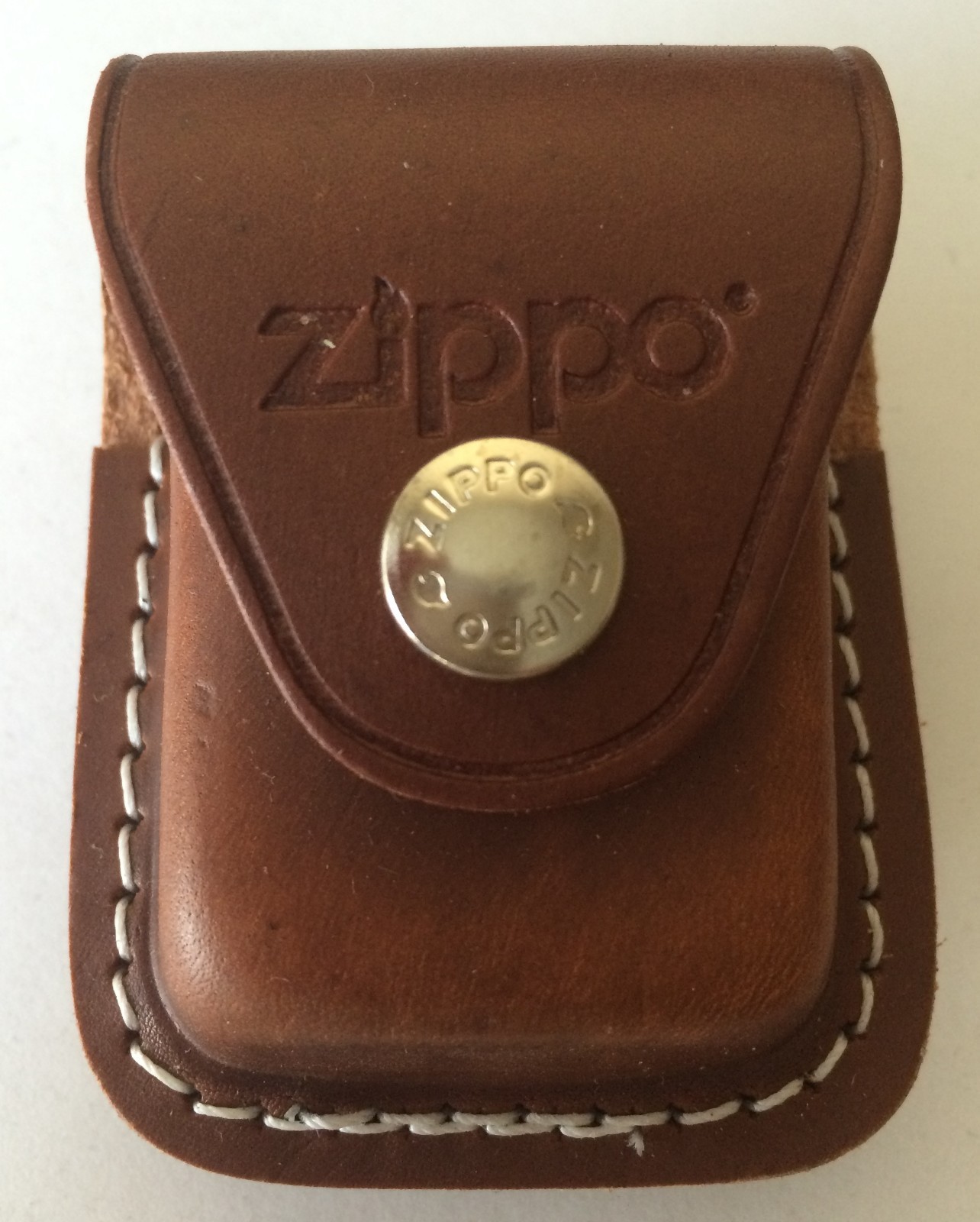 Zippo Brown Leather Lighter Pouch With Clip, Item LPCB, New In Box