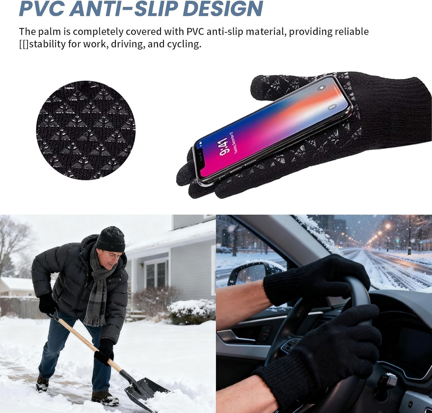 Warm Thermal Running Gloves Men Women Touchscreen Winter Soft Lined Gloves