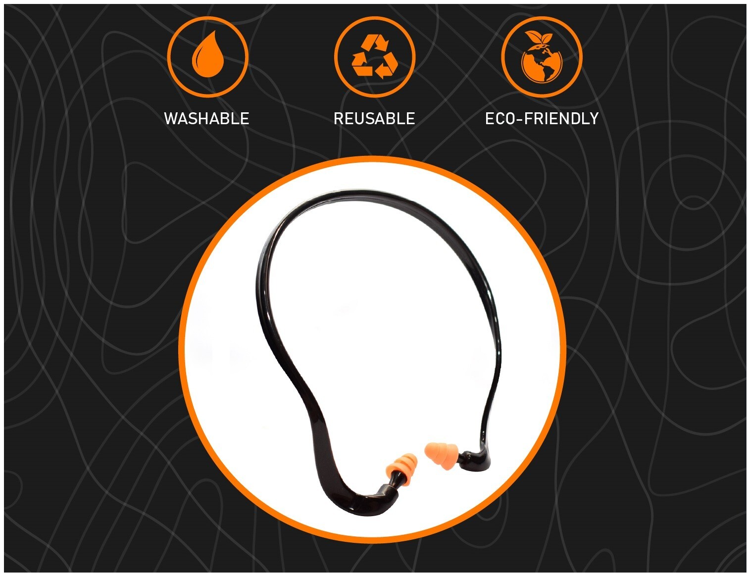 2 Pairs Banded Ear Plugs + 10 Pairs Soft Silicone Replacement Pods Reusable