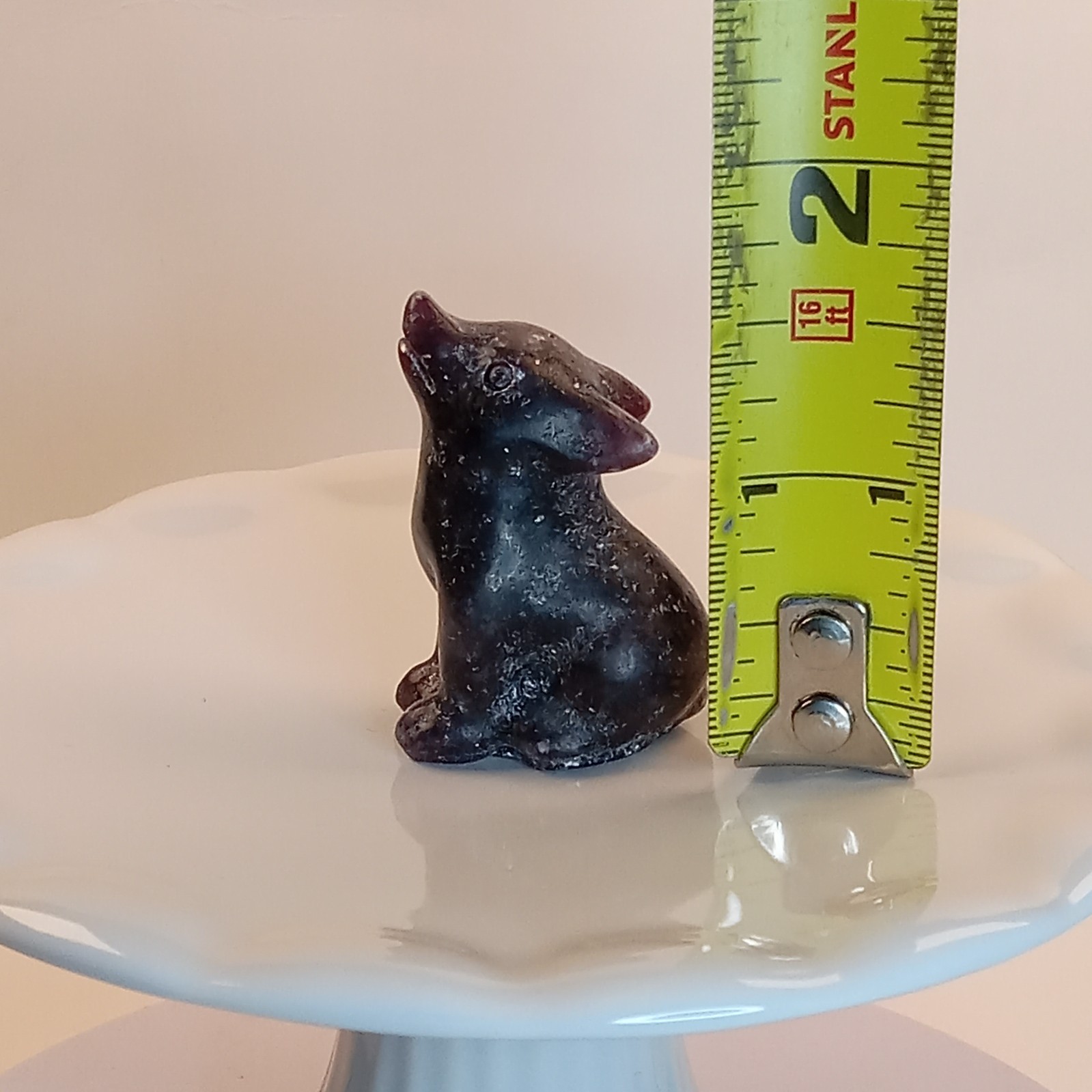 Lepidolite Crystal Wolf Carving Purple Polished Animal 27g | F37