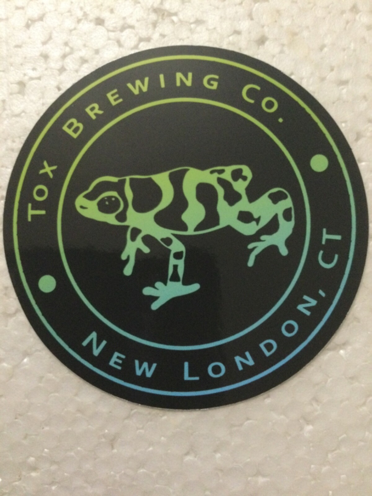 Tox Brewing Company  Beer Sticker New London Connecticut Frog Toad