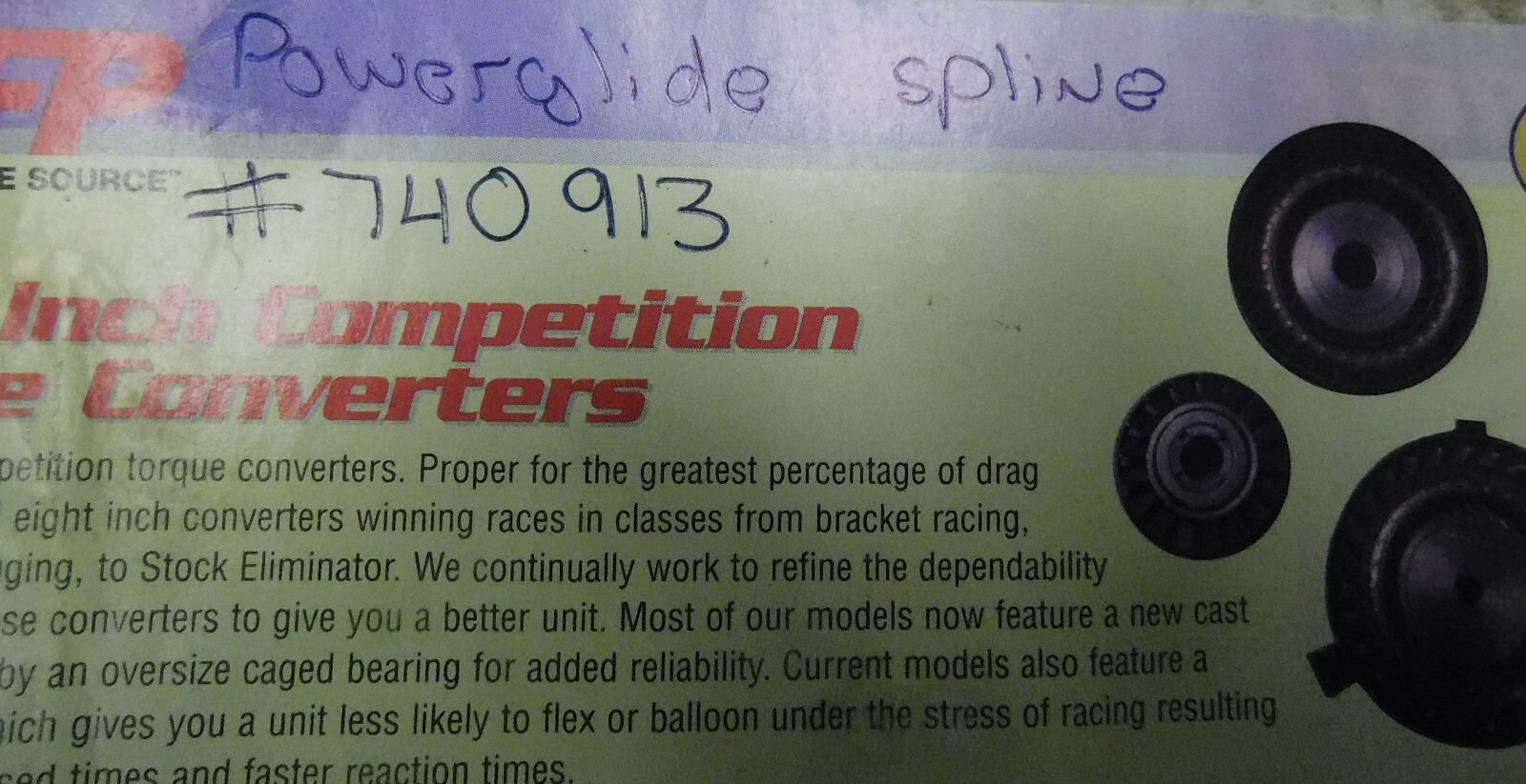 TCI 740913 8" Torque Convertor, 4400-5300RPM Stall, GM Powerglide