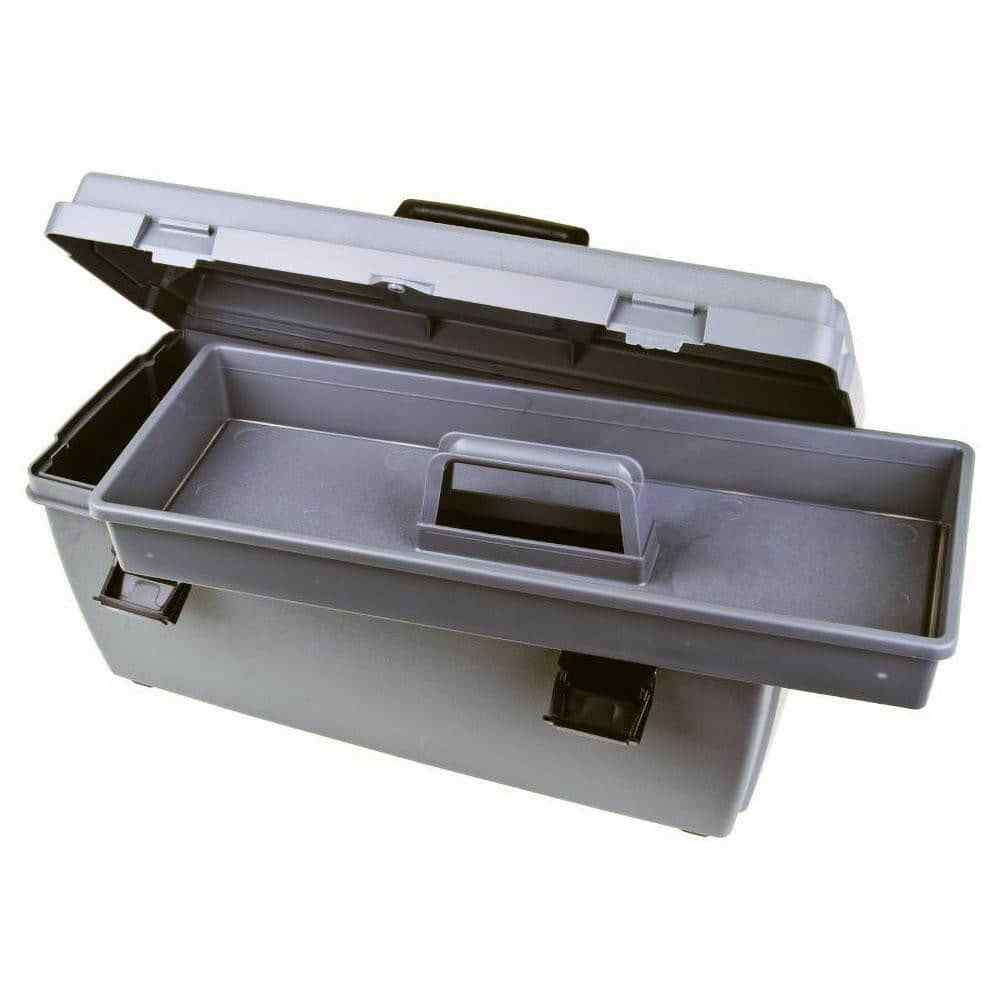 Flambeau 19800-2 Gray Utility Tool Box with Lift-Out Tray: 20.3" x 8.9" x 8.4"