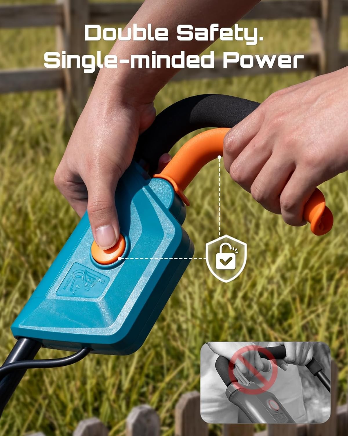 Seesii Cordless Cultivator 40V 12" Width 4x4Steel Tines 2x5000mah Battery Tiller