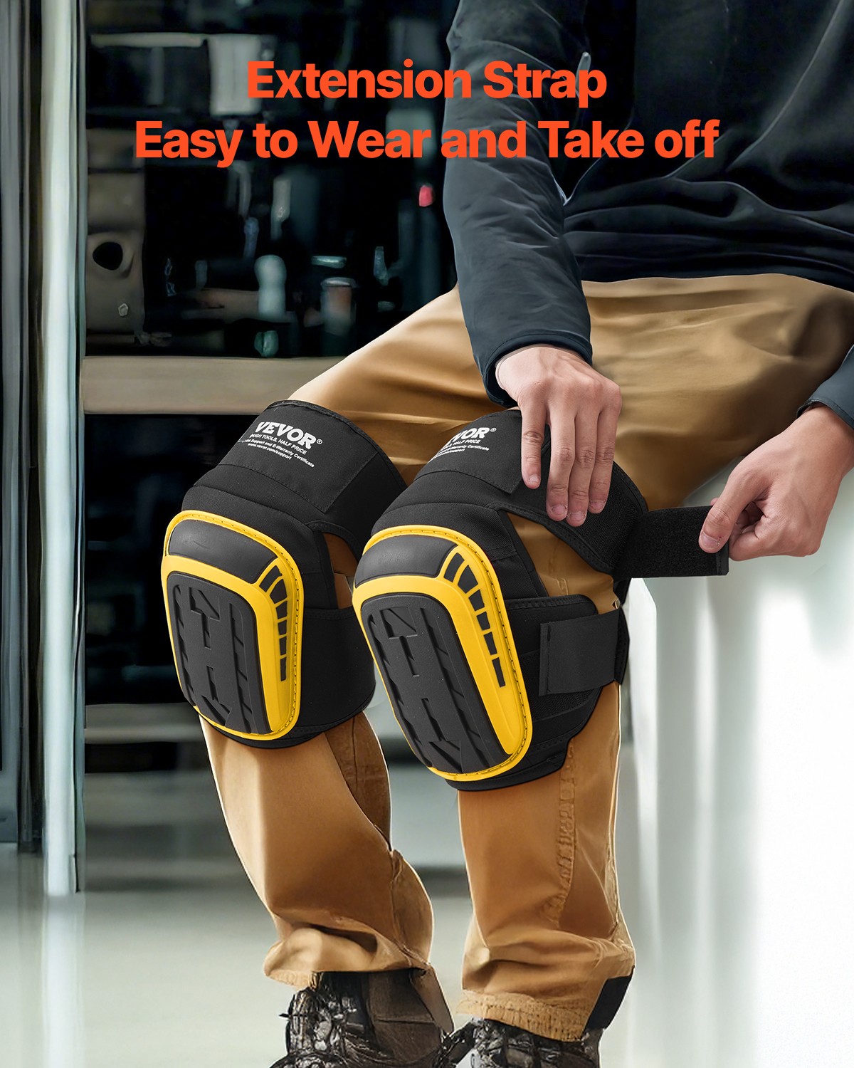 VEVOR Knee Pads for Work Extended Construction Knee Pads Anti-Slip Foam Cushion