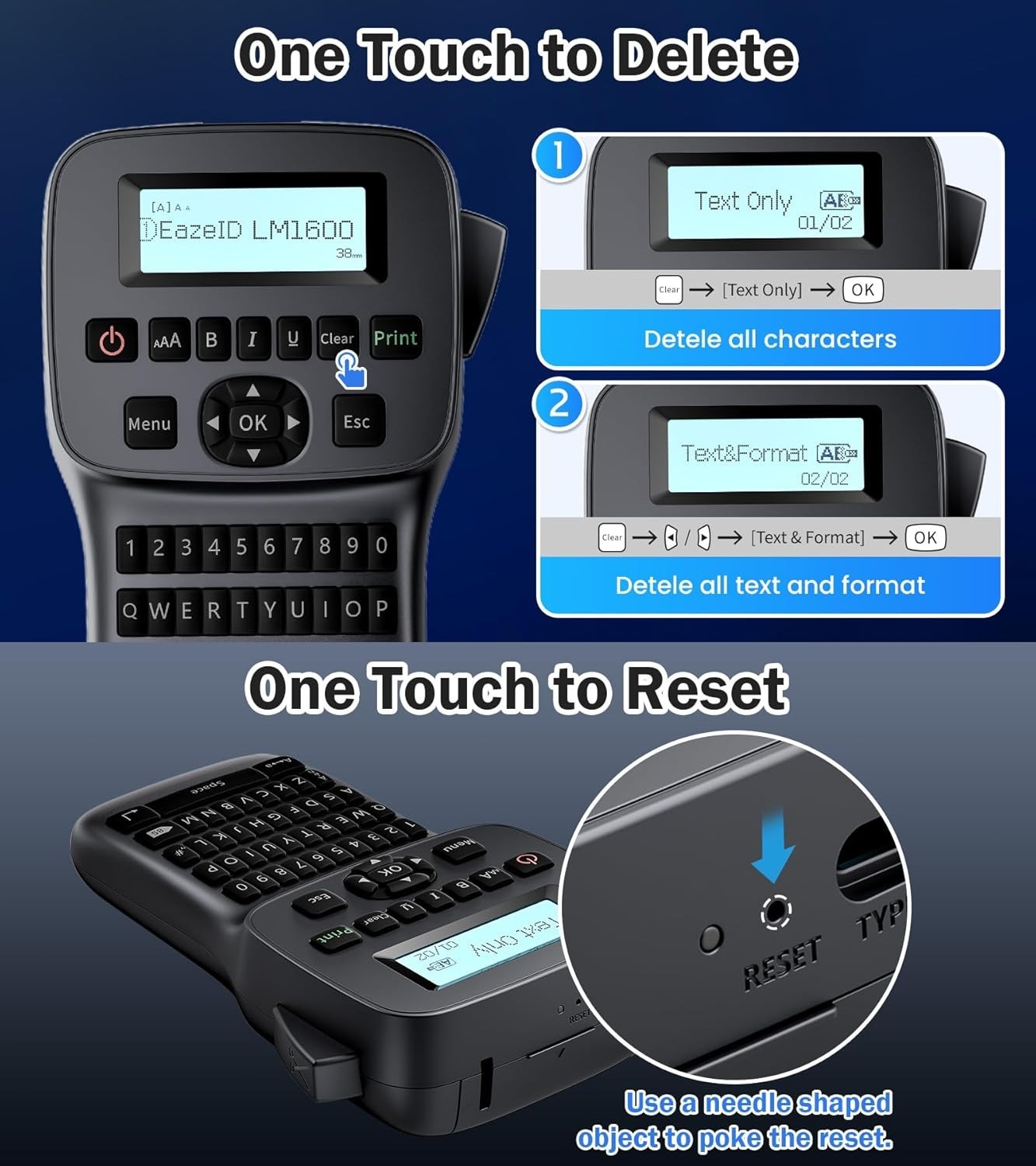 Bluetooth Label Maker Machine Handheld with Backlit Screen Compatible with DYMO