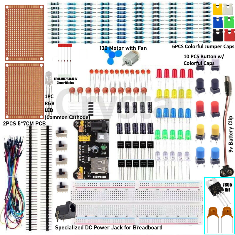830 POINT SOLDERLESS BREADBOARD 65 PCS JUMPER CABLE MB-102 POWER SUPPLY MODULE