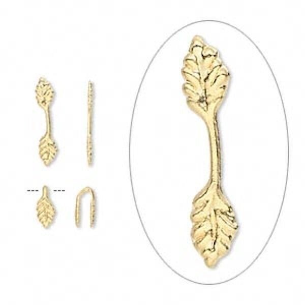 Bail, Fold Over, 100 VERY SMALL GoldPlated Brass Glue On Pendant Leaf 6.5mm Grip