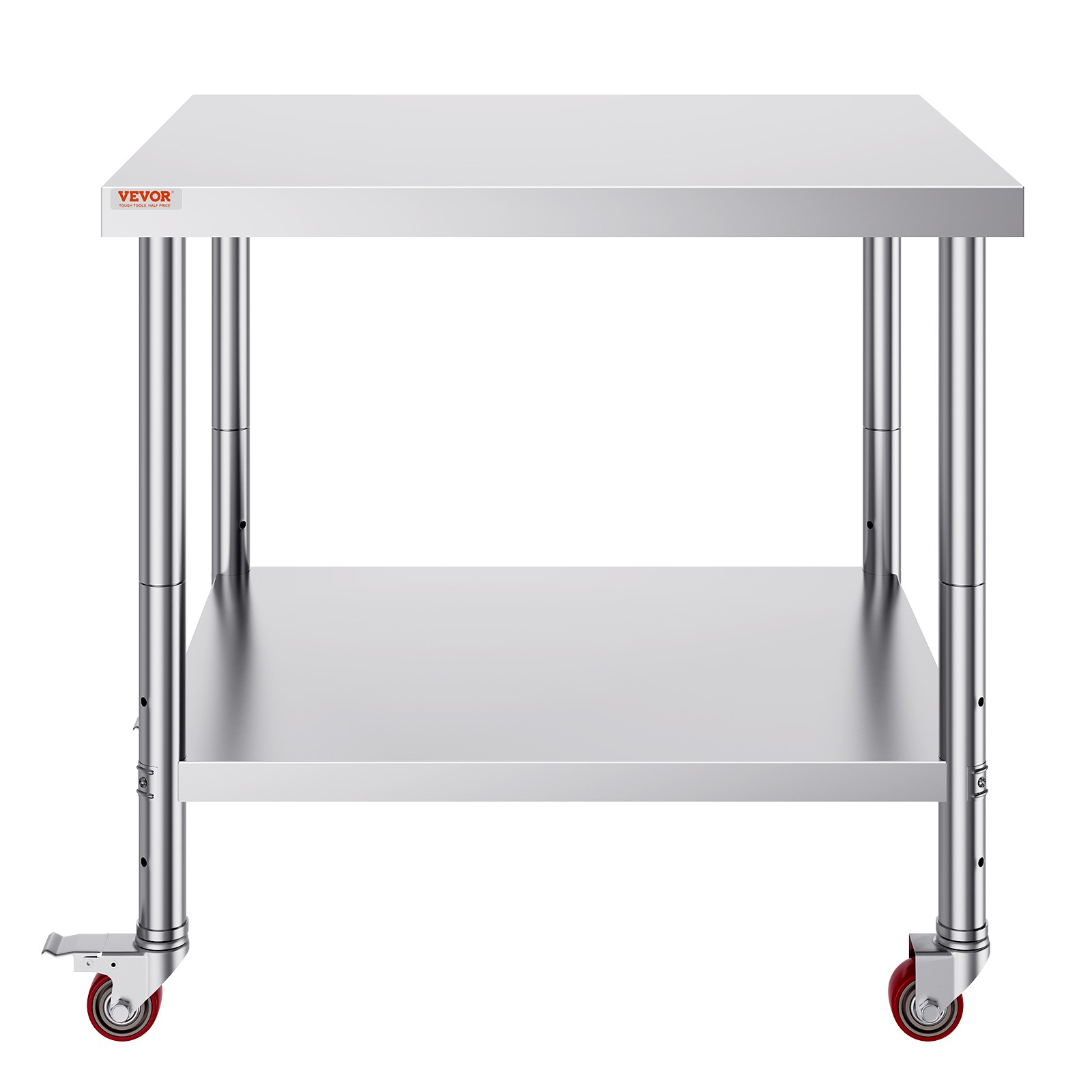 VEVOR Stainless Steel Work Table Commercial Prep Table 36x30 Inch With 4 Casters