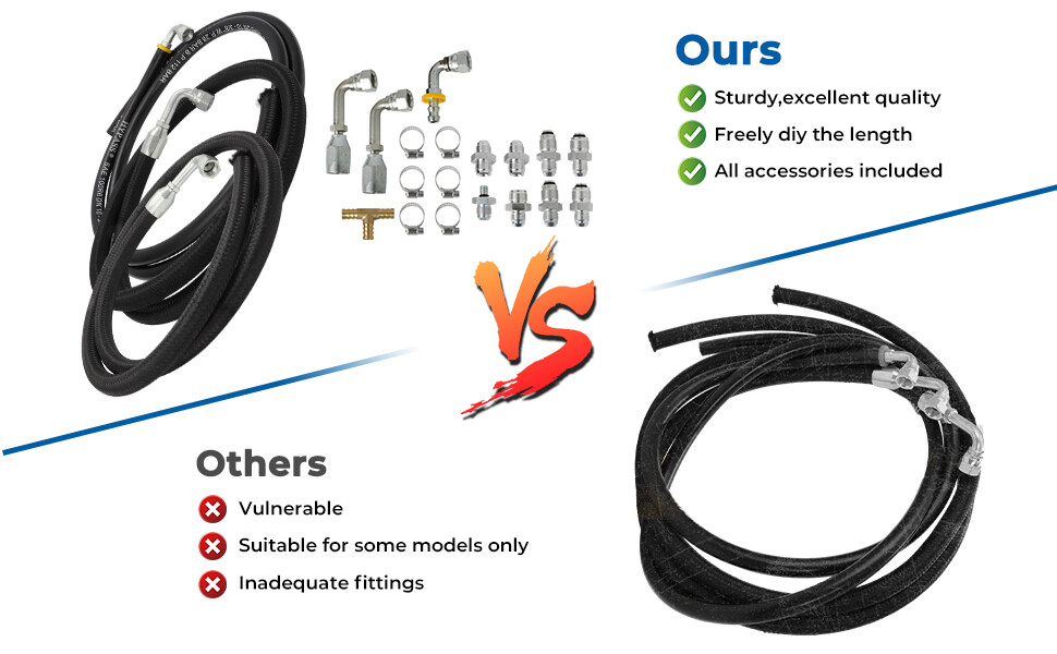 STEERING HOSE HOOKUP KIT FOR GM HYDROBOOST POWER BRAKE BOOSTER W/ FITTINGS SET