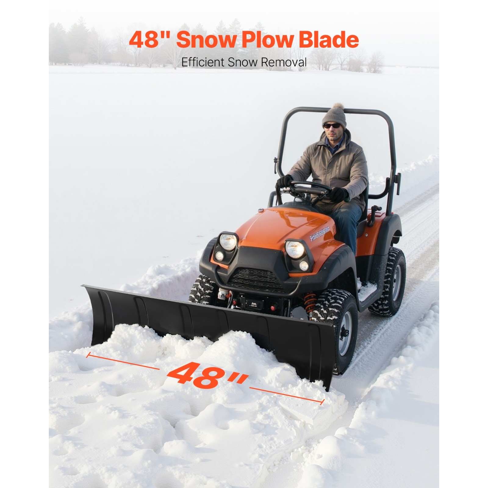 Uimoso Universal UTV ATV Snow Plow Blade Kit 48" 60" 43" / 60" / 72" Adjustable