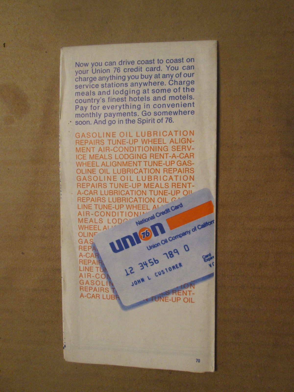 Union 76 Road Map of Spokane 1970