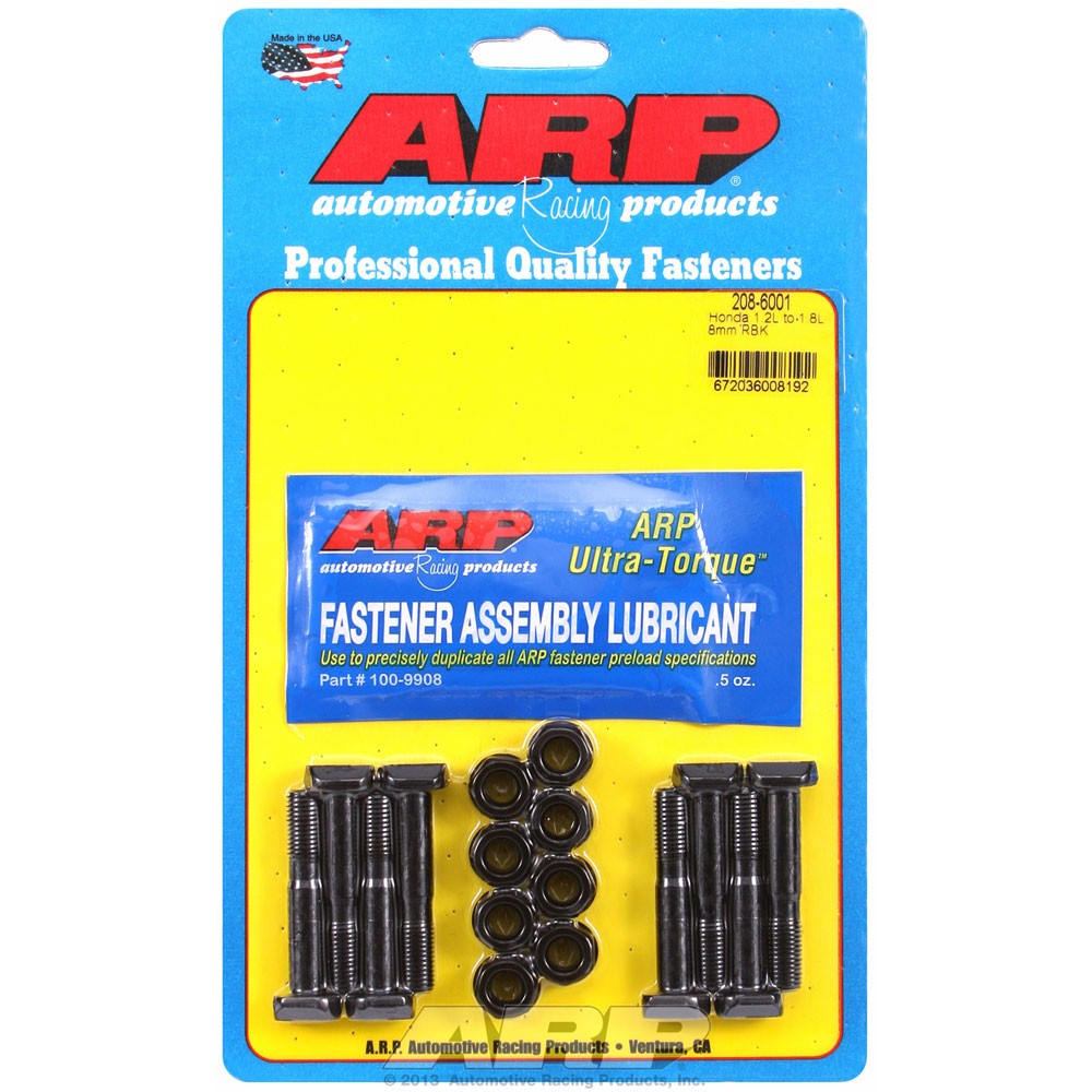 ARP Connecting Rod Bolt Set 208-6001; Hi-Perf Hex Chromoly for Honda 1.2L, 1.6L