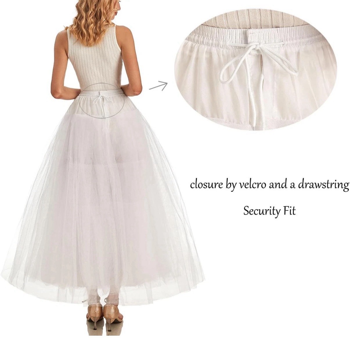 Wedding Hoopless Petticoat Crinoline Slip Underskirt Bridal Cosplay Prom White