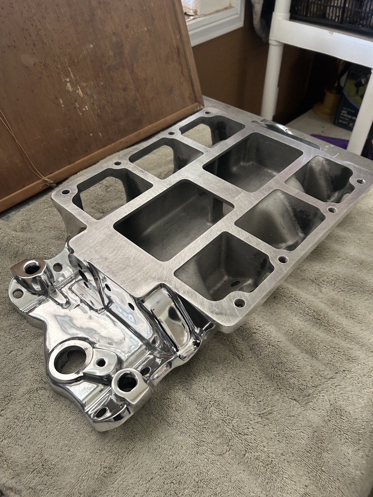 Mooneyham Blowers SMALL BLOCK CHEVY 671 MANIFOLD drag gas 6-71 w/water neck spot