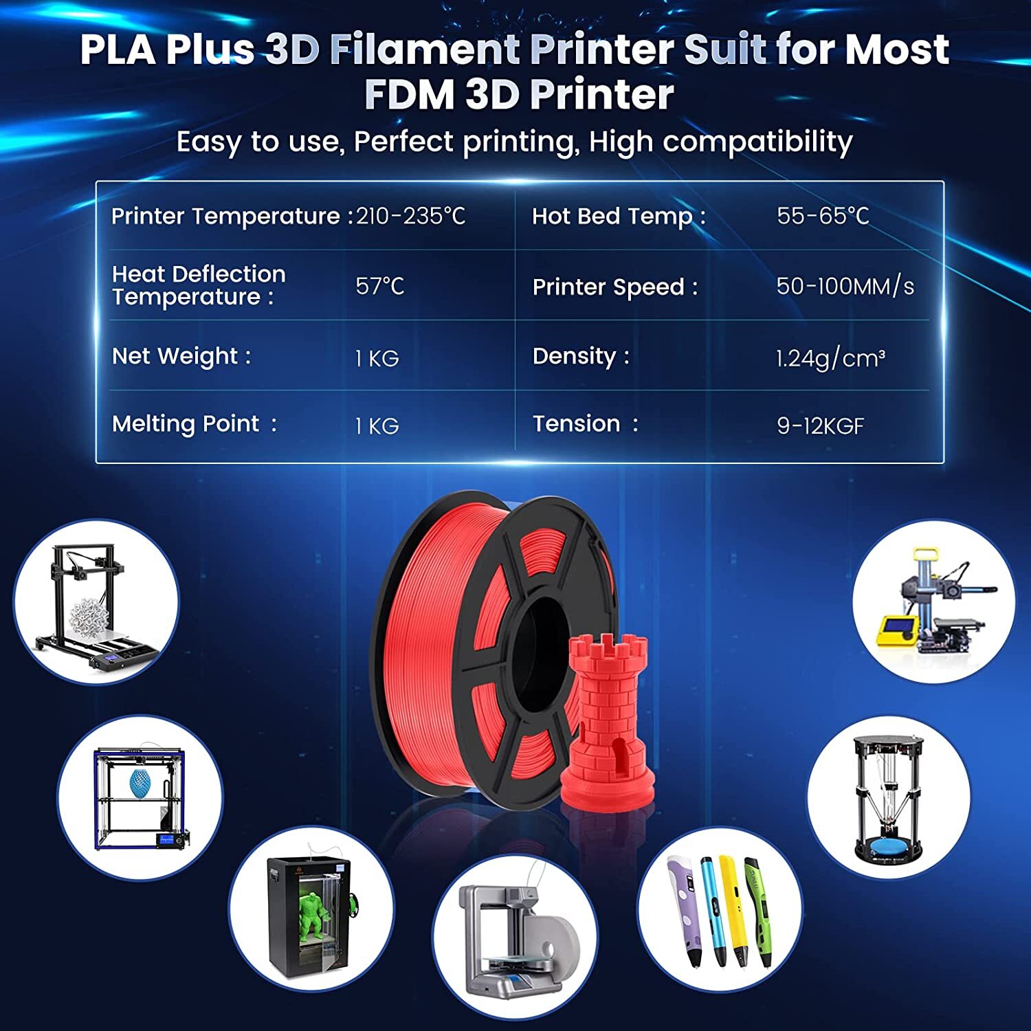 [BUY 4 GET 2 FREE,ADD 6 TO CART] SUNLU PLA META PLA+ PETG SILK ABS Filament 1KG