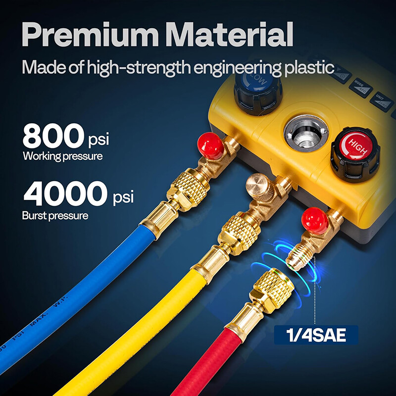 Digital HVAC Manifold Gauge Set Refrigeration AC Gauges for R1234yf R134a R410a