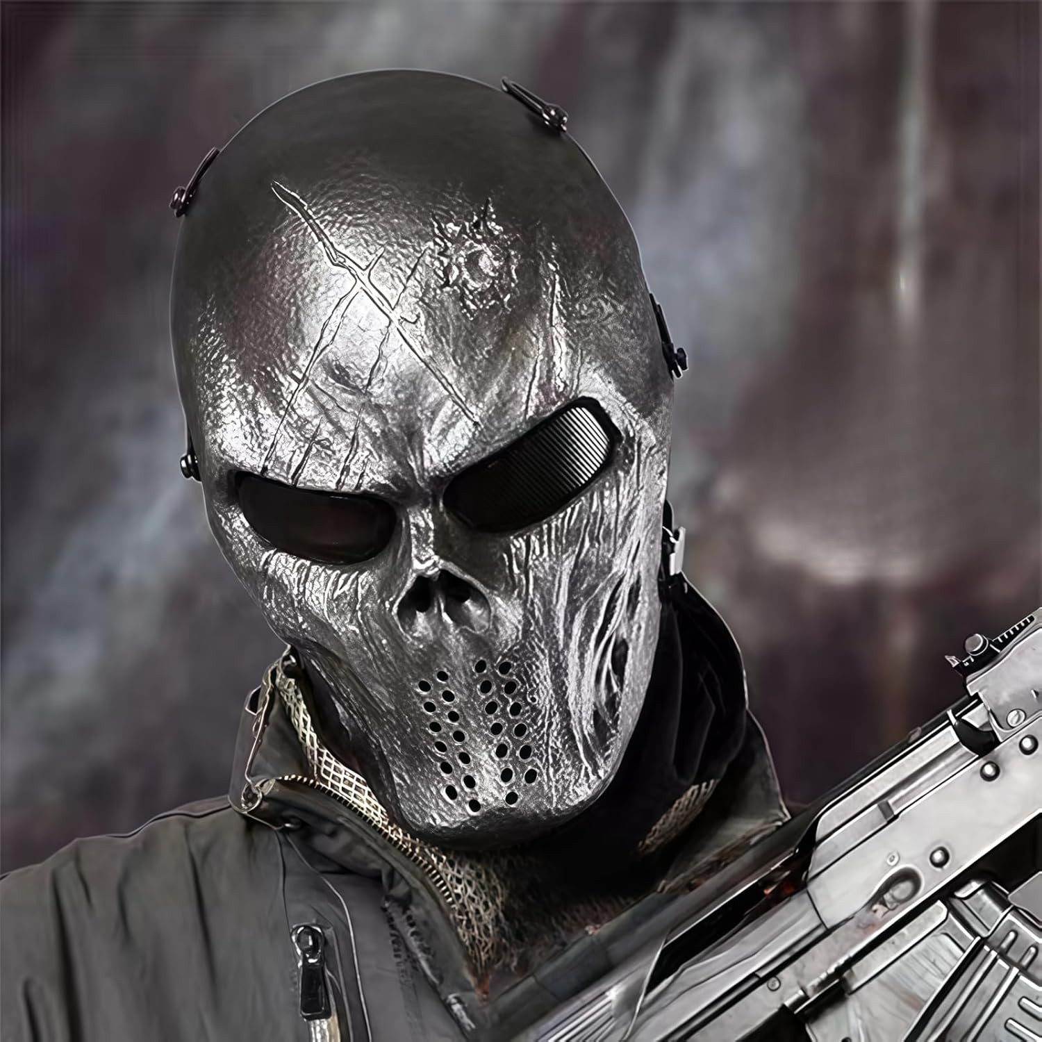 Airsoft Mask Full Face - Scary Skull Halloween Ghost Mask - Tactical Mask Ske...