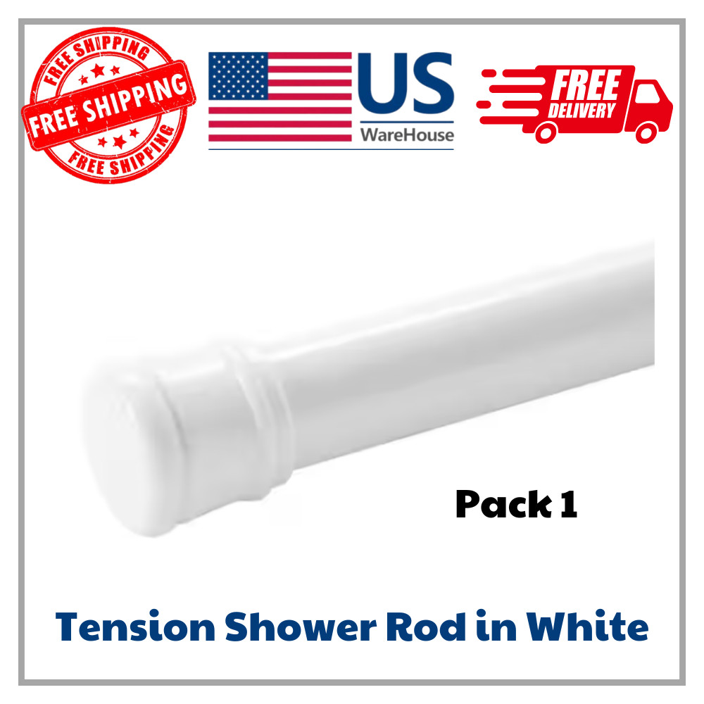 Tension Shower Rod in White 72in