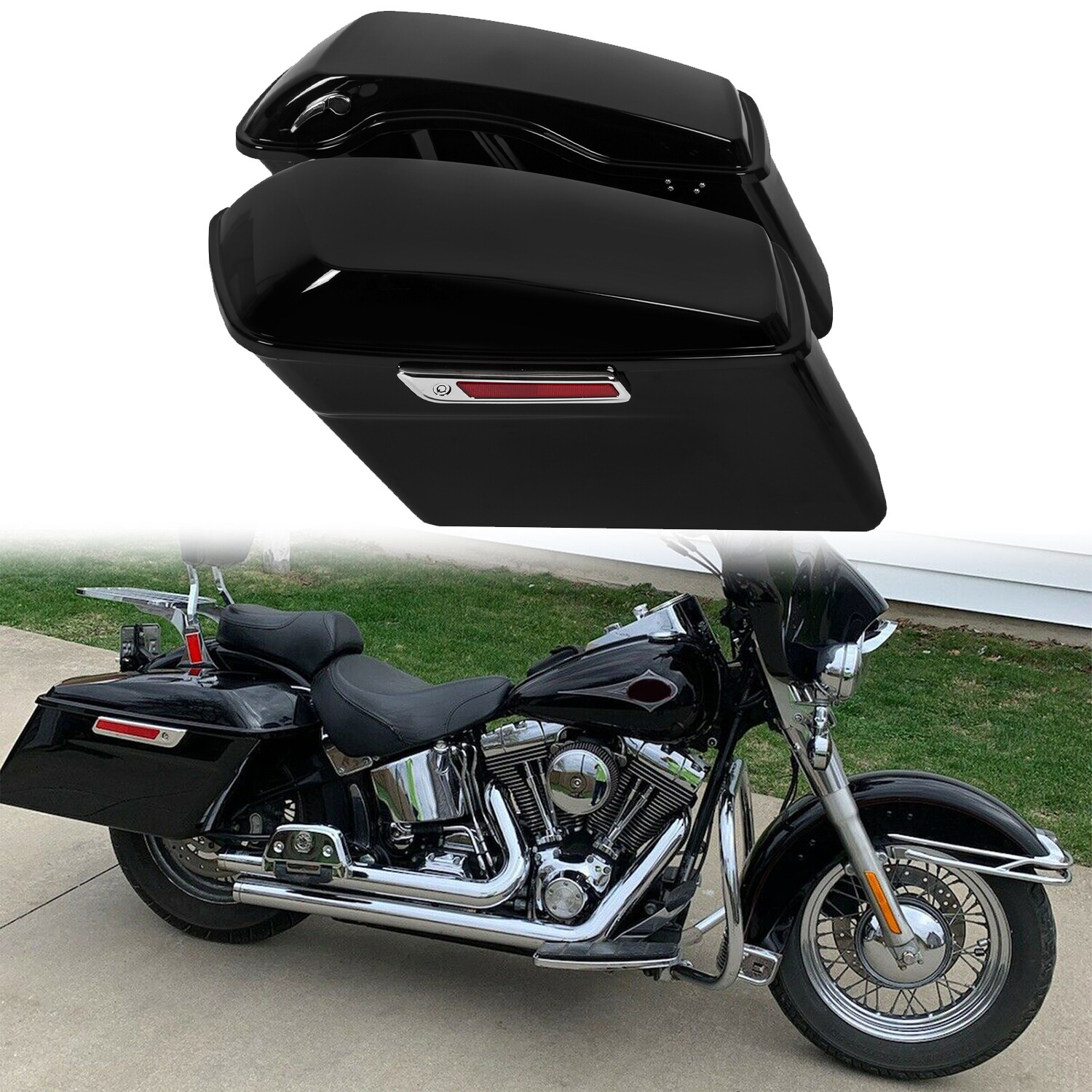 Hard Saddle Bags W/Latch For Harley Touring Road King Street Electra Glide 93-13