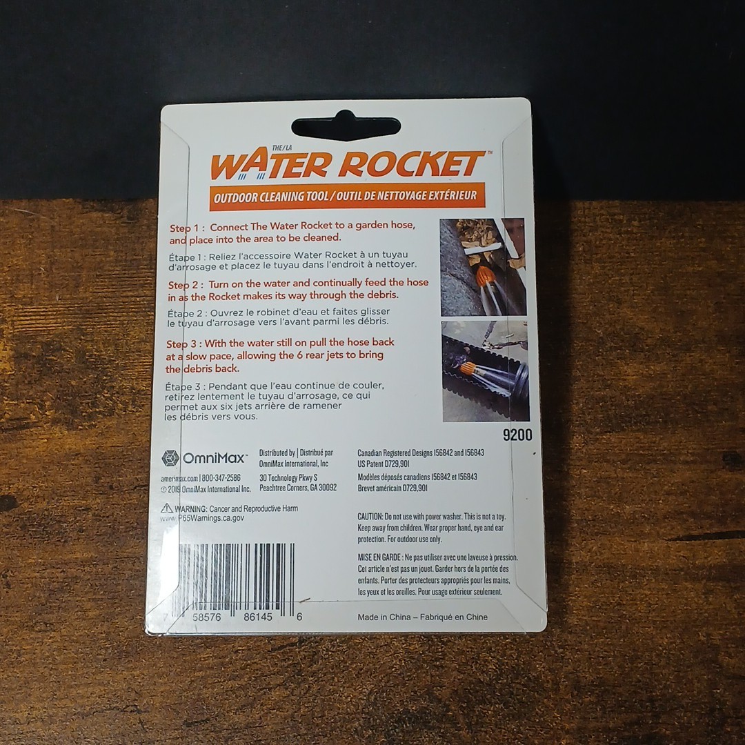 Water Rocket Gutter / Drain / Downspout Flushers, Hose Compatible