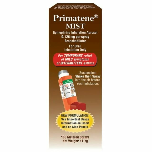 Primatene Mist Epinephrine Inhalation Aerosol 160 Sprays Exp 2027