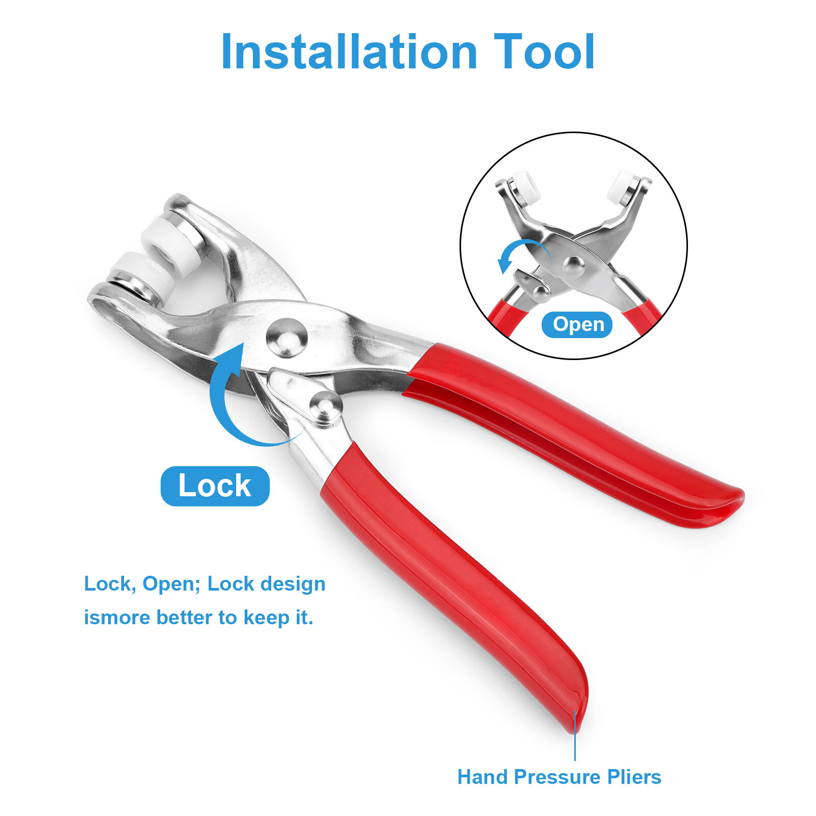 100 Set Snap Fasteners Kit Prong Pliers Ring Press Studs DIY Sewing Tools 9.5mm