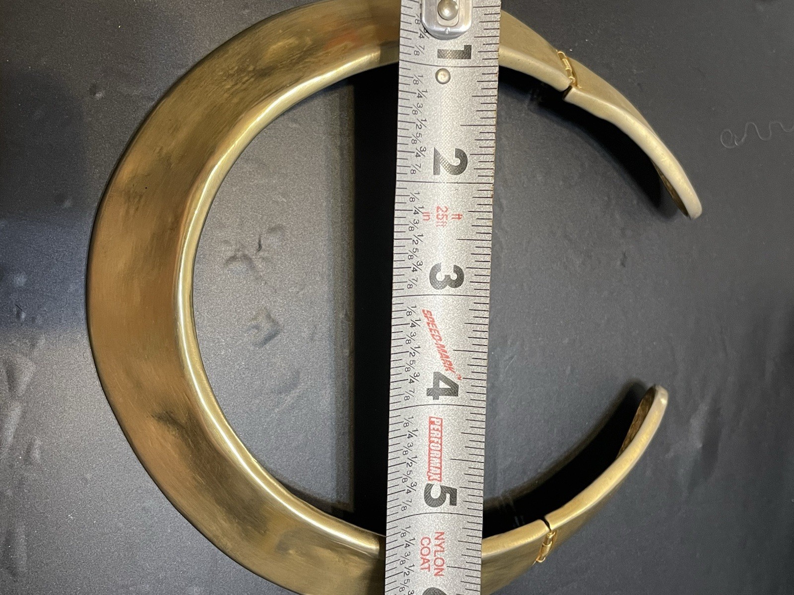 Vtg LES BERNARD Egyptian Revival Hammered Collar Gold Tone Necklace Broken Hinge