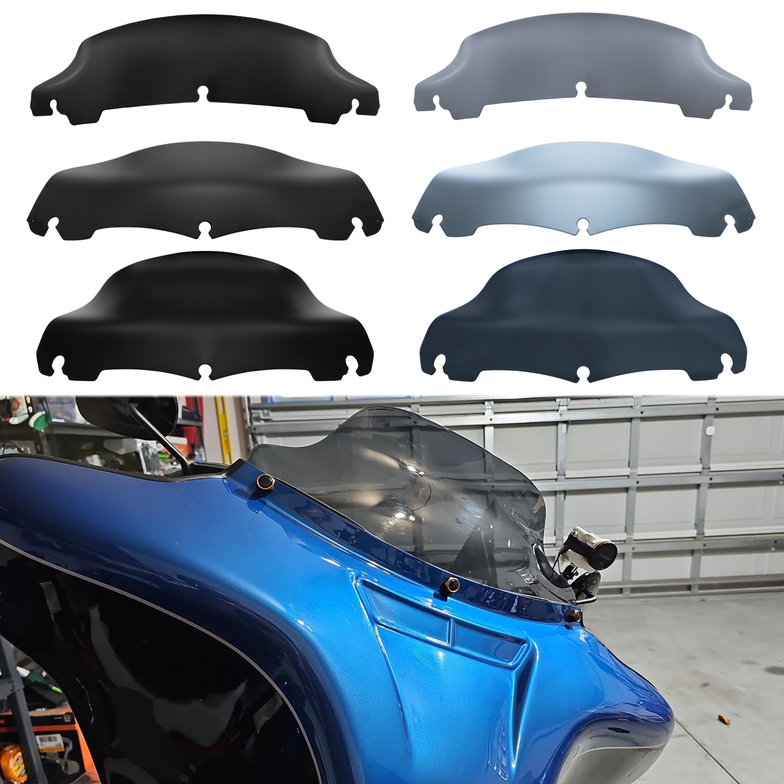 4.5" 7" 9" Wave Windshield Windscreen For Harley Touring Street Glide 2014-2024