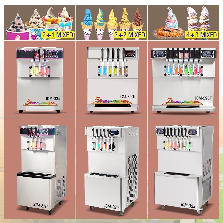 Kolice commercial ETL 2+1 mixed flavors soft serve ice cream machine