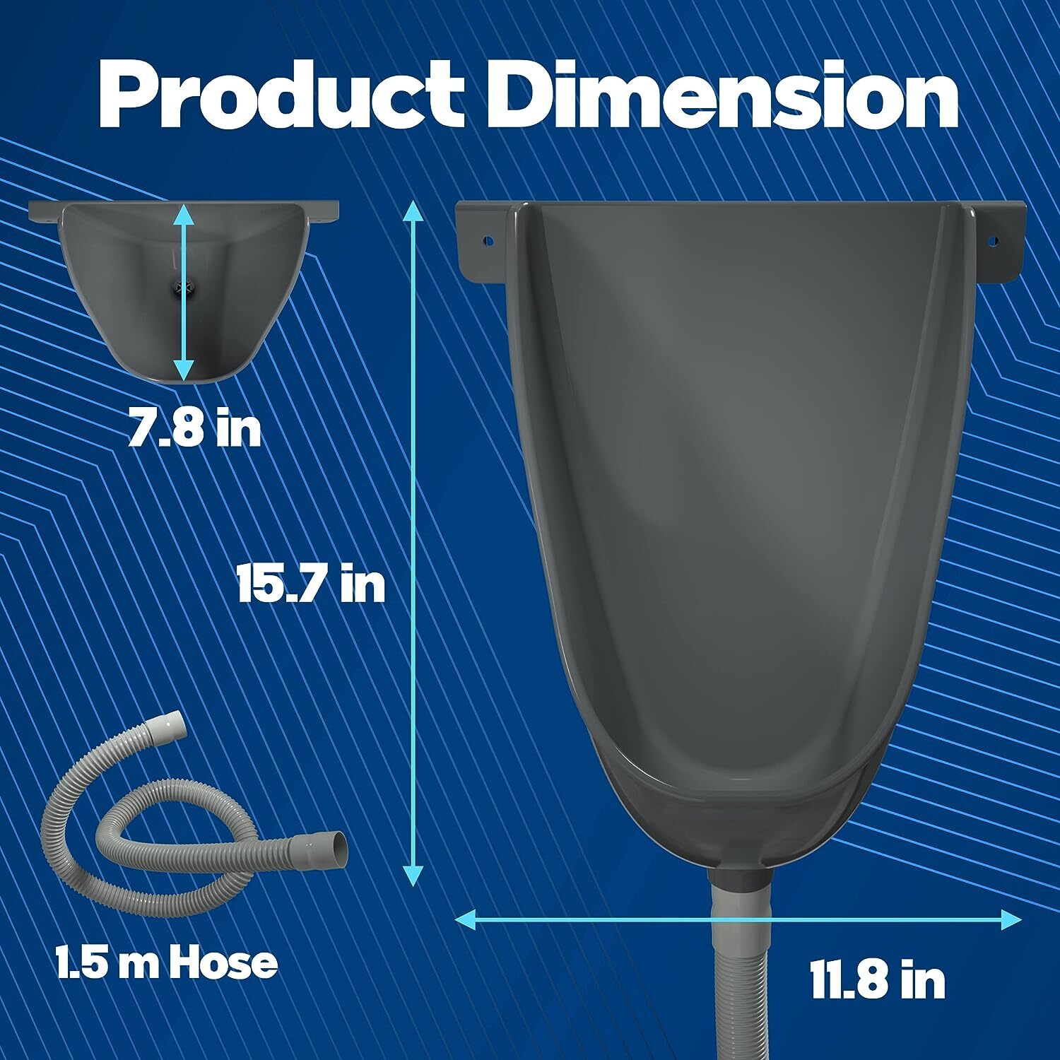 Waterless Outside Toilet Urinal With Hose Urine Diverter Urinal For Men Bathroom