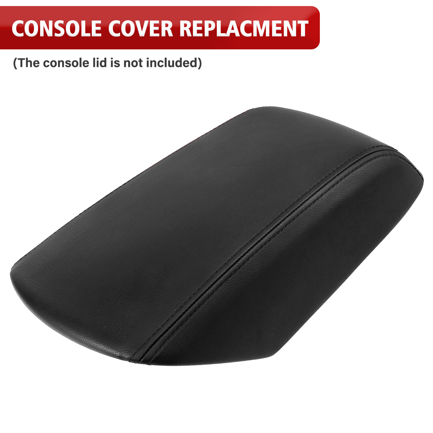 Fits 2011-2019 Ford Explorer Center Console Lid Armrest Leather Cover Trim Black