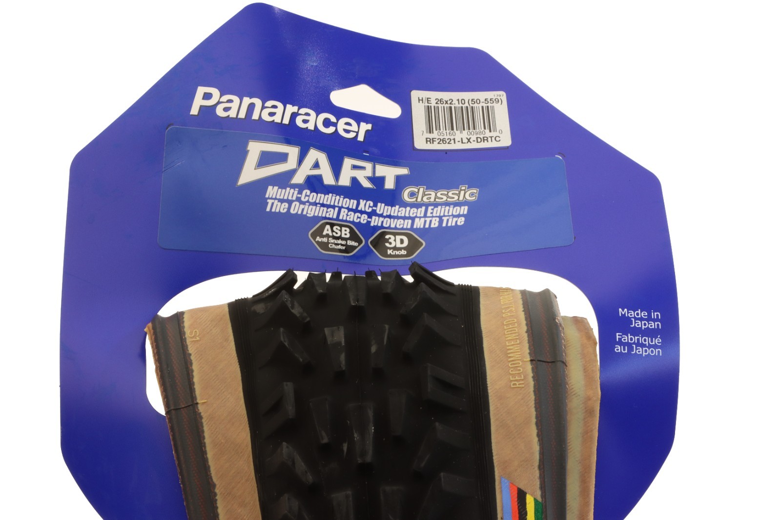 Panaracer Dart Classic Front MTB Folding Tire 26" x 2.10" Black/Brown Japan NEW